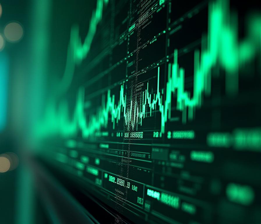 Sophisticated financial data analysis interface with complex market mapping